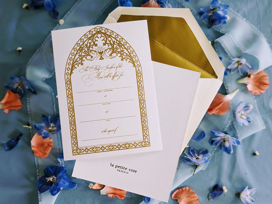 Gold Catholic Mass Intention Cards